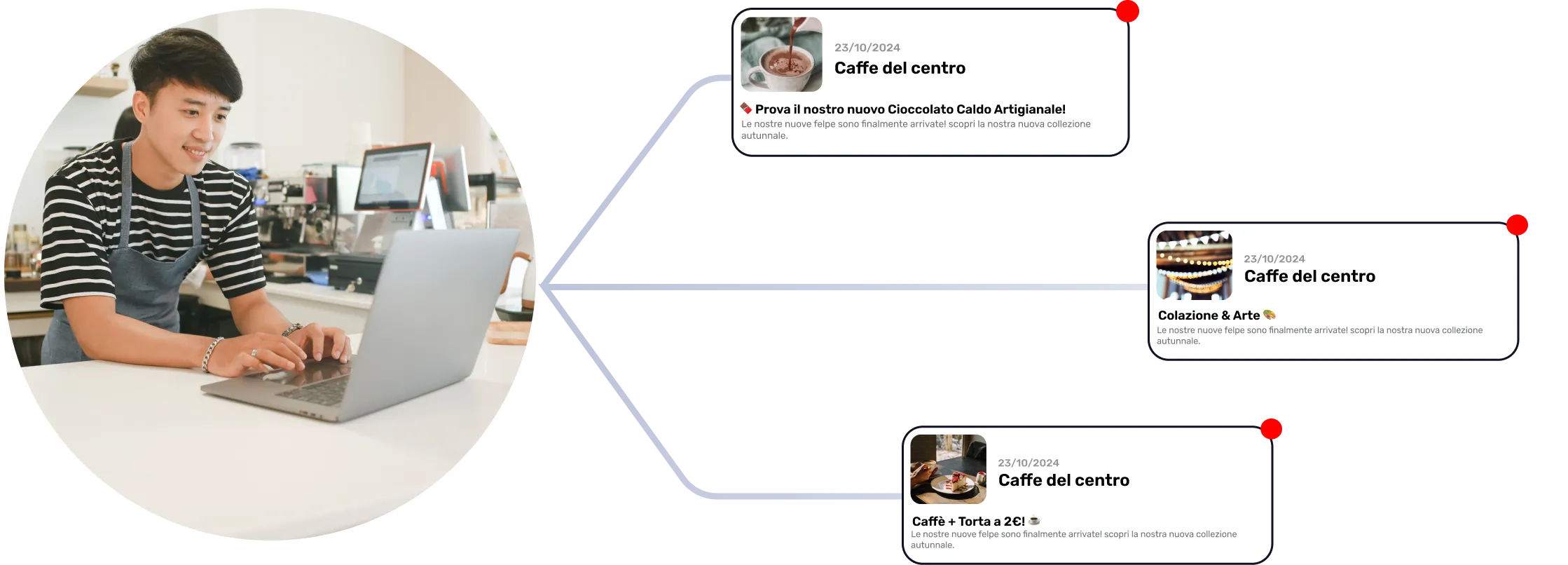 Invia notifiche ai tuoi clienti per informarli sulle promozioni speciali! Fallo con l'app fidelity migliore di sempre!